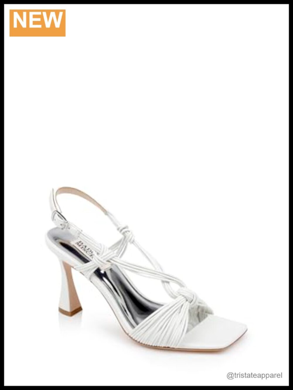 Leather Knot Detail Slingback Heeled Sandal